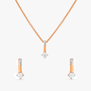 Sublime Petite Diamond Pendant with Chain and Earrings Set