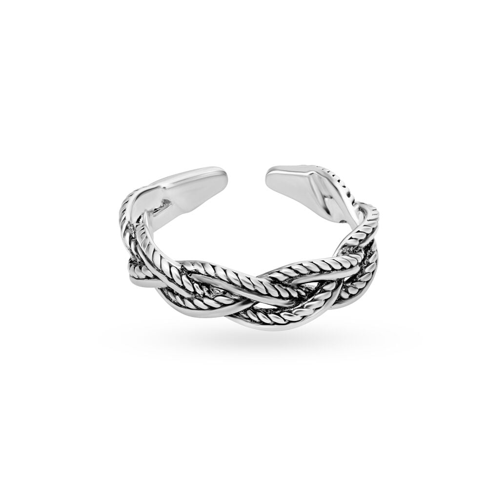 Entwined Silver Toe Ring