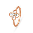 18KT Gold Studded Floral Ring,,hi-res image number null
