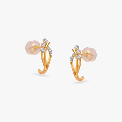Blooming Branch Diamond Hoop Earrings