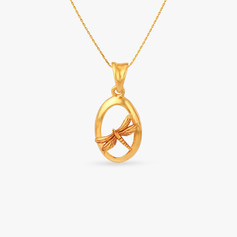 Winged Wonder Gold Pendant And Earrings Set