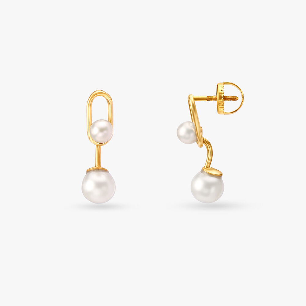 Pearl drop earrings tanishq on sale