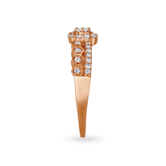 Embellished 18 Karat Rose Gold And Diamond Finger Ring,,hi-res image number null