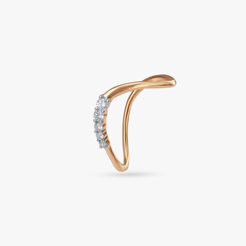 Golden Arc Diamond Ring