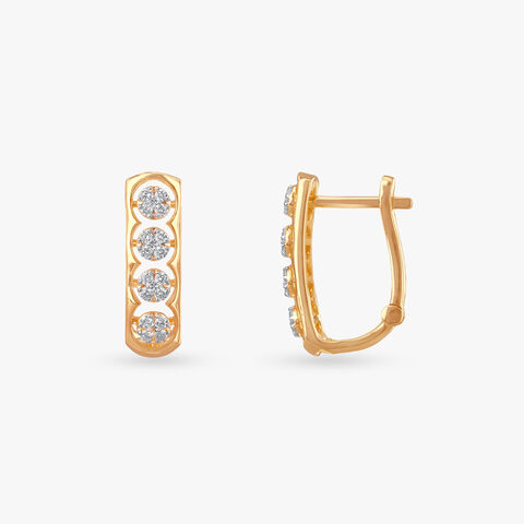 Sleek Statement Diamond Hoop Earrings