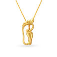 Precious Feet Motif Gold Pendant for Kids,,hi-res image number null
