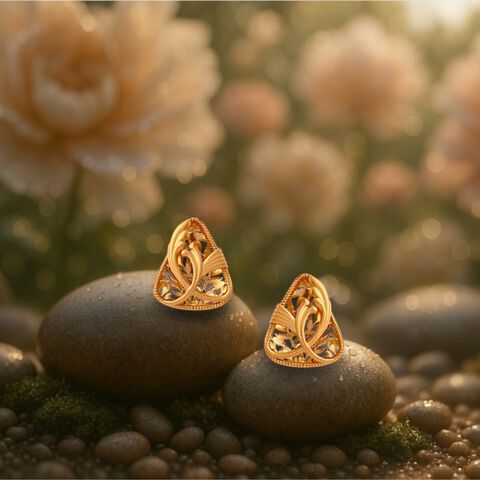 Vine Canopy Gold Stud Earrings