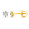 Sassy Snowflake Gold and Diamond Stud Earrings,,hi-res image number null