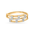 14 KT Yellow Gold And Diamond Square Ring,,hi-res image number null