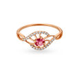 14KT Rose Gold Slender Crossover Diamond Finger Ring,,hi-res image number null