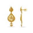 Captivating Floral Gold Drop Earrings,,hi-res image number null
