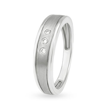 Classic 950 Pure Platinum And Diamond Finger Ring