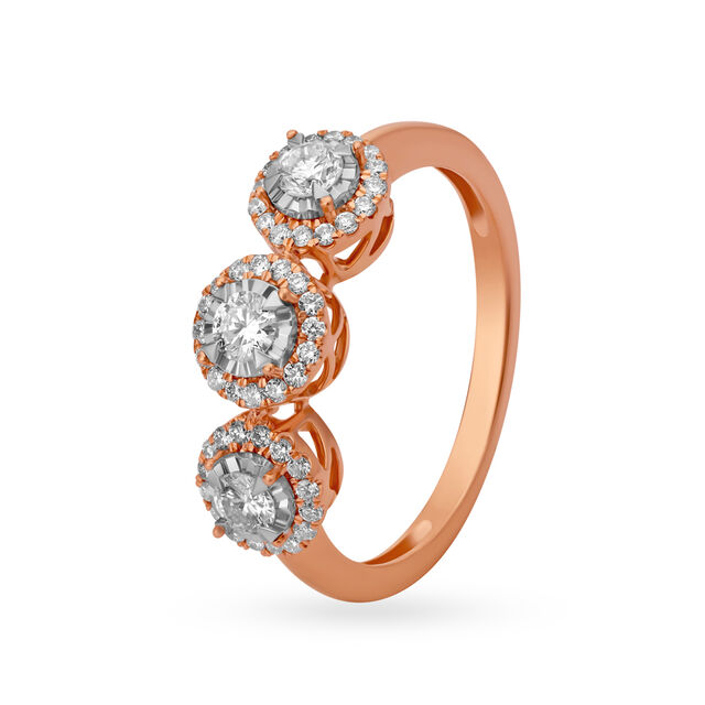 Beautiful 18 Karat White And Rose Gold And Diamond Statement Ring,,hi-res image number null