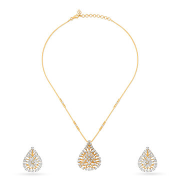 Minimal Tear Drop Diamond Necklace Set