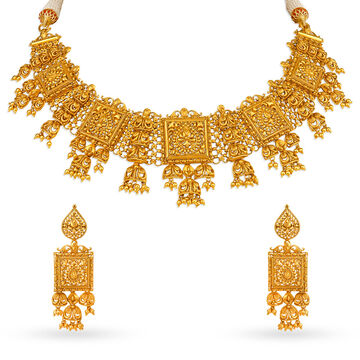 Stunning Gold Necklace Set Perfect for Any Bride