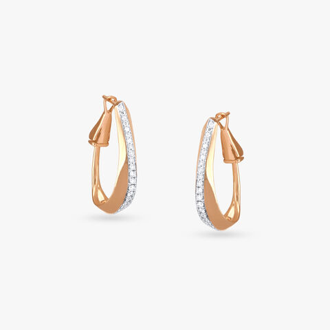 Chic Shine Diamond Hoop Earrings