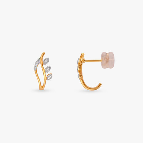 Willow Spark Diamond Hoop Earrings