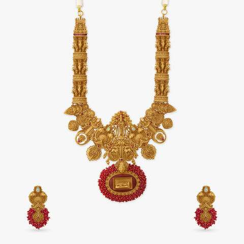 Sri Lakshmi Temple Grandeur Necklace Set