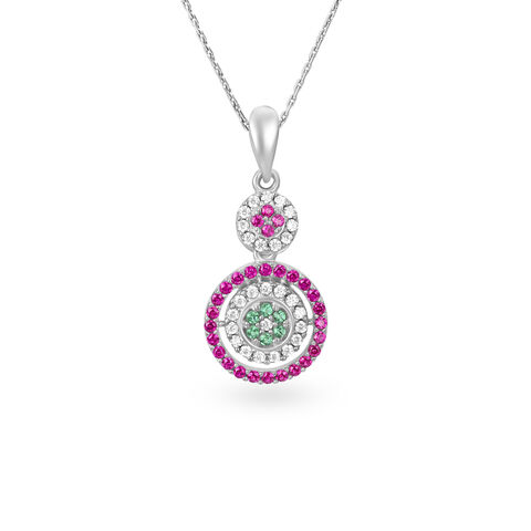 Floral Orbit Silver Pendant