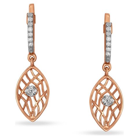 Winsome Eye Motif Diamond Hoop Earrings