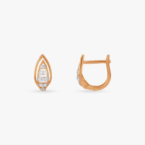 Luminous Pod Diamond Gold Hoop Earrings