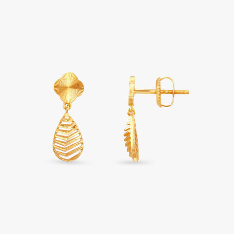 Palm Glow Gold Drop Earrings