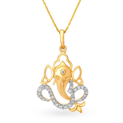 Traditional Divine Diamond Ganesha Religious Pendant