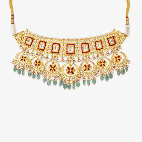 Mint Medallion Gold Necklace Set