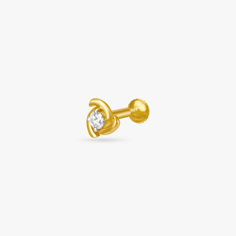 Sublime Floral Gold and Diamond Nose Pin