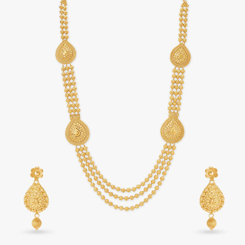 Charming Pear Shaped Motif Necklace Set