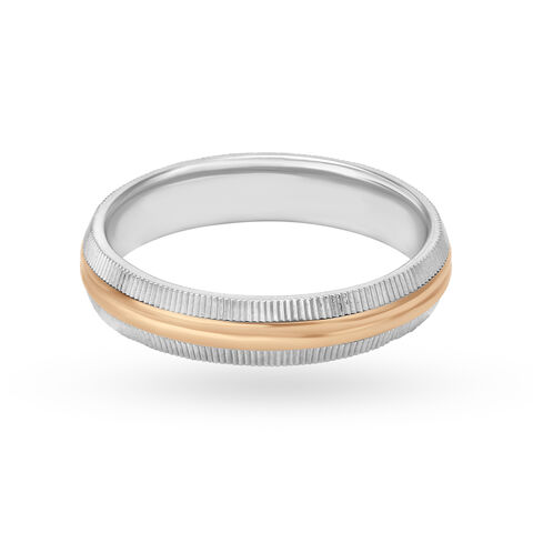 Sleek Platinum and Rose Gold Ring