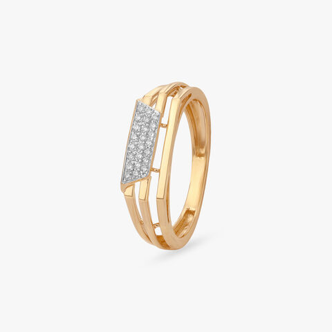 Rectangular Cluster Diamond Ring For Men