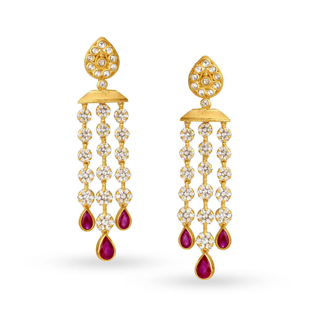 Ruby earrings tanishq clearance