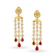 Enthralling gold and Ruby Chandelier Drop Earrings,,hi-res image number null