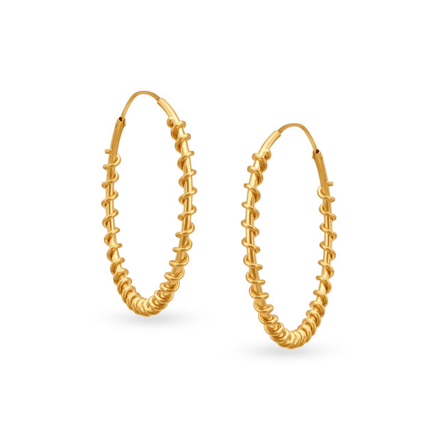 Contemporary Wavy Hoop Earrings,,hi-res image number null