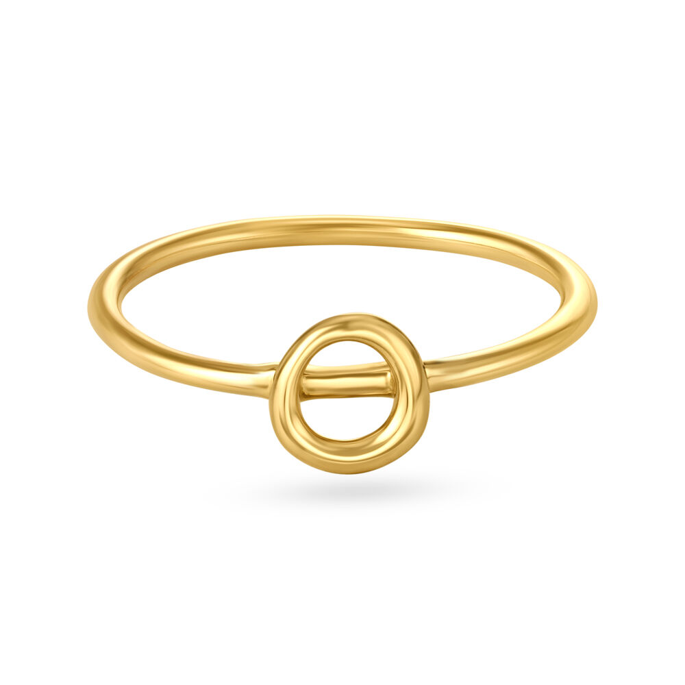 Letter O 14KT Yellow Gold Initial Ring