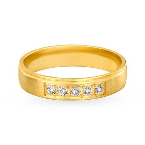 Suave 18 Karat Yellow And White Gold And Diamond Ring