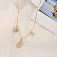 14KT Yellow-White Gold Pendant with Chain,,hi-res image number null