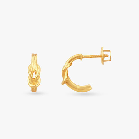 Braided Knot Gold Hoop Earrings