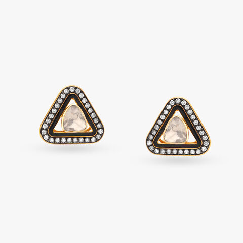 Stunning Diamond Polki Stud Earrings
