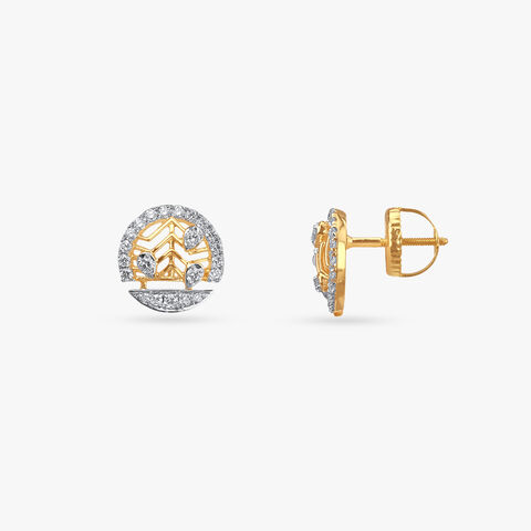 Modern Cutwork Diamond Stud Earrings