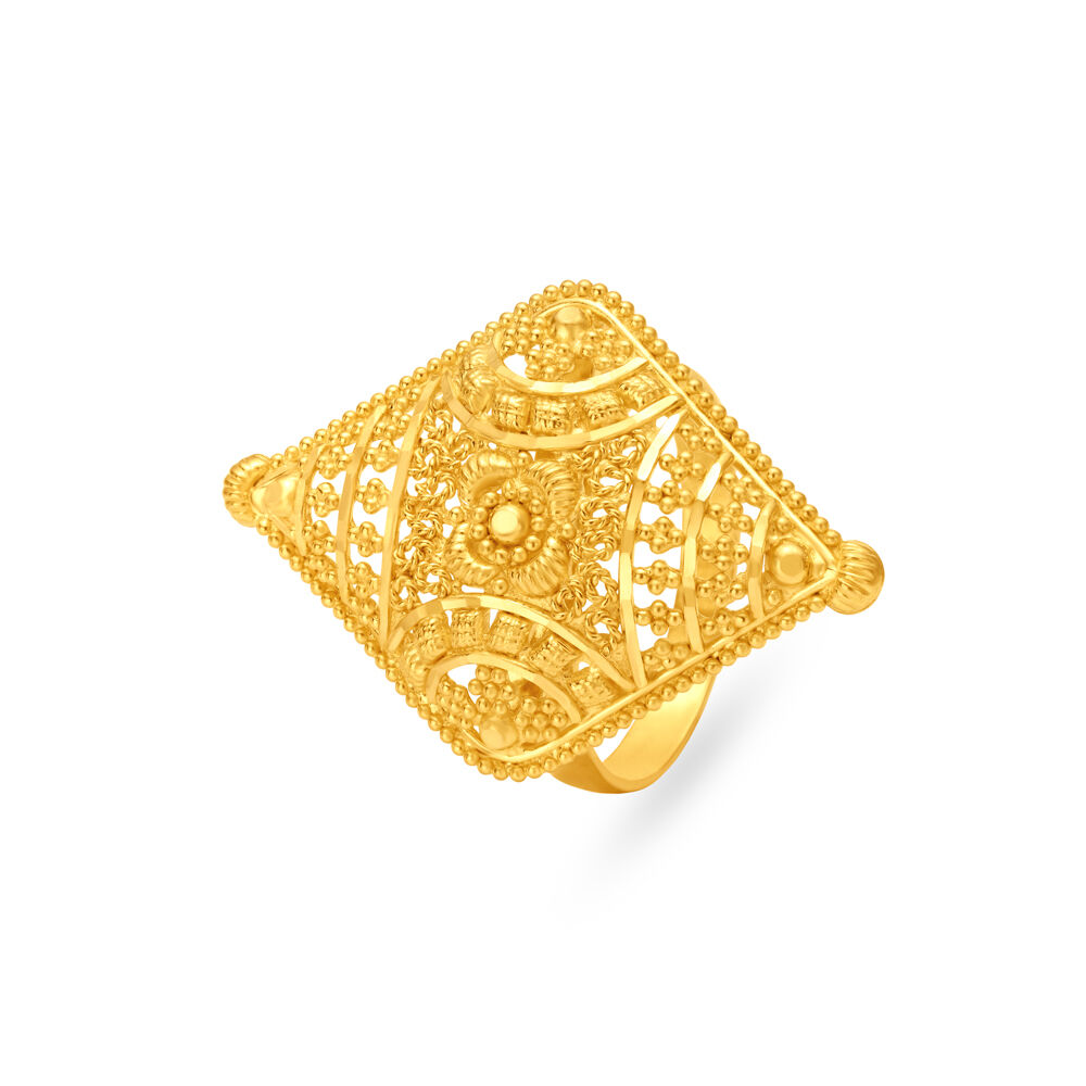 Gold ring design for female in round clearance shape
