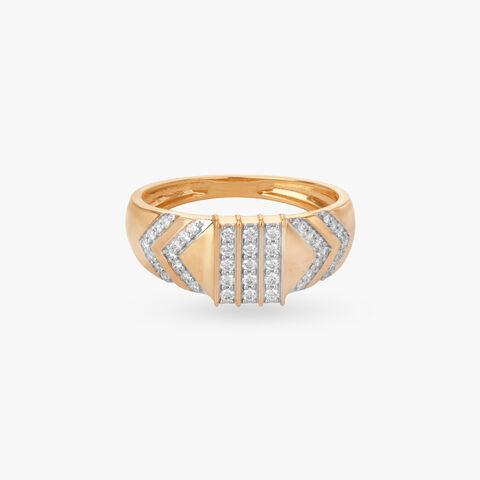 Chevron Edge Diamond Ring for Men