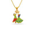 Beautiful Dandiya Pair Gold Pendant,,hi-res image number null