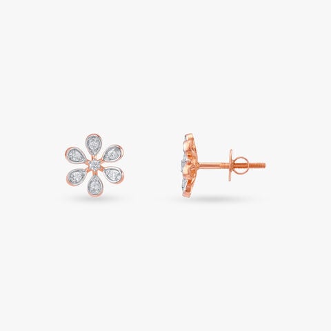 Petal Bloom Diamond Stud Earrings