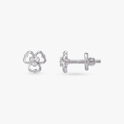 Floral Spark Diamond Stud Earrings