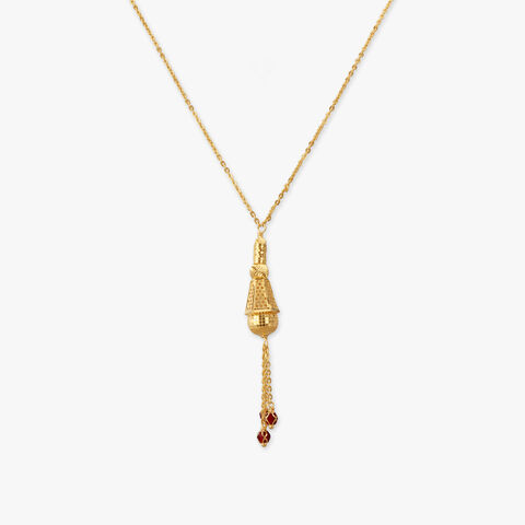 Tassel Elegance Gold Pendant with Chain