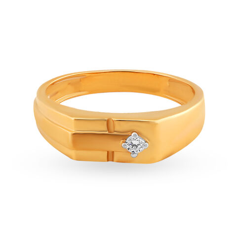 Classy Geometric Single Stone Diamond Ring for Men