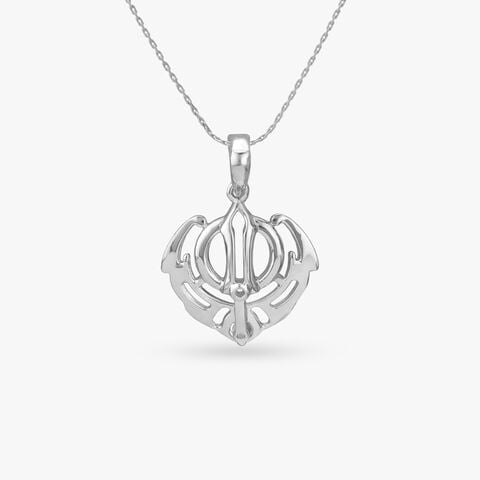 Classic Khanda Silver Pendant