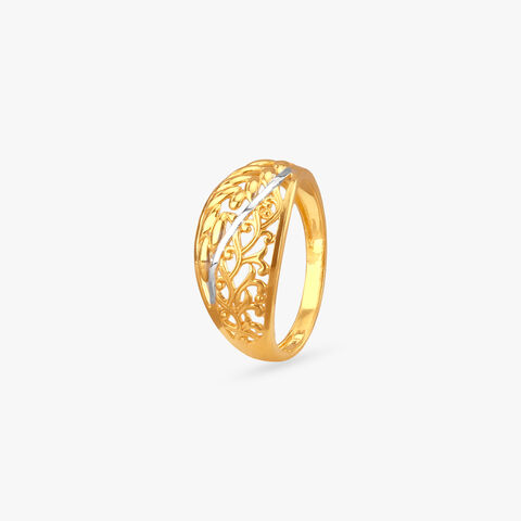 Whisper Leaf Gold Ring